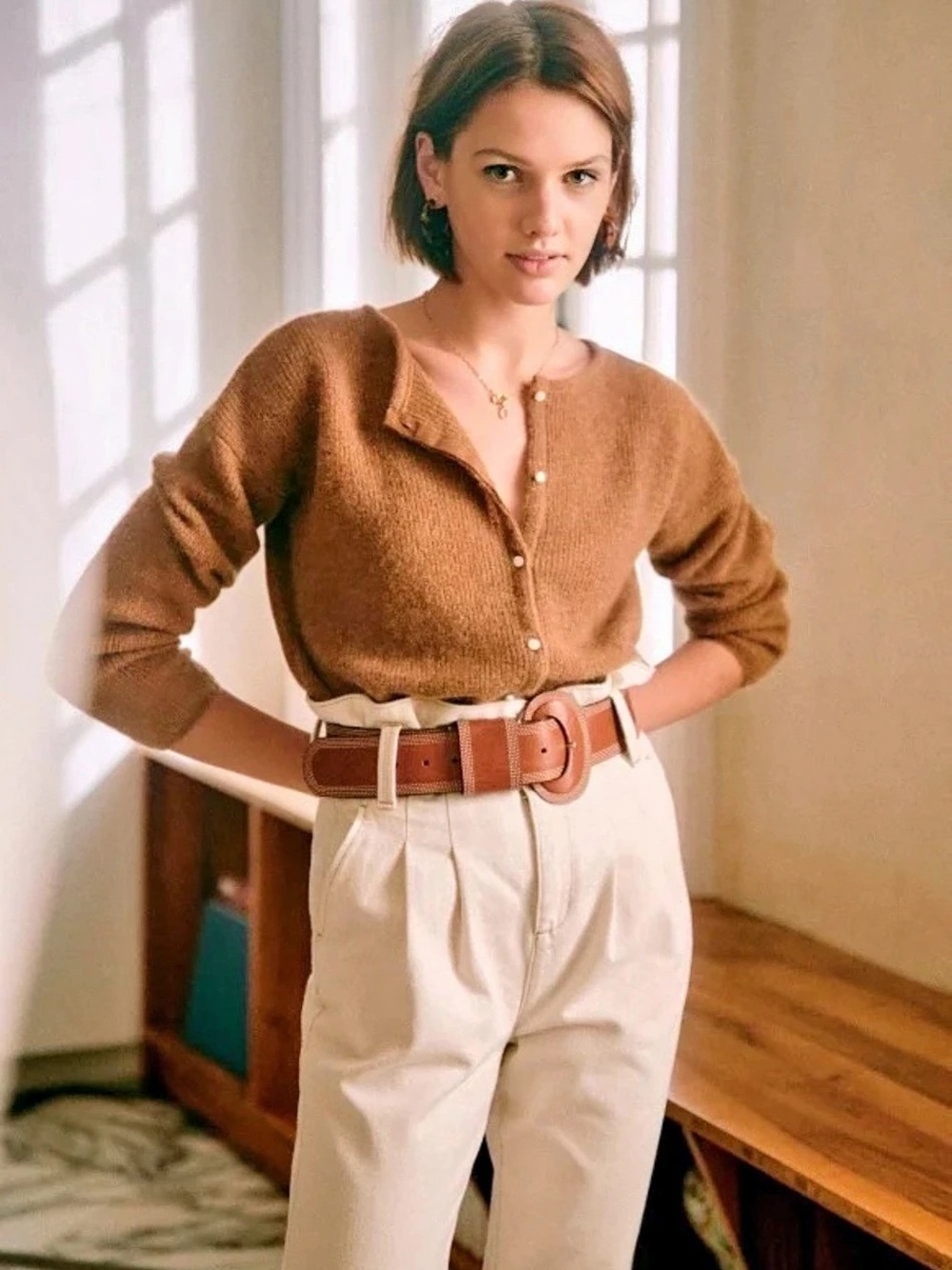 Sézane Gaspard Cardigan Brown Medium